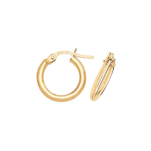 Clustdlysau Aur Melyn 9ct 10mm