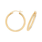 Clustdlysau Aur Melyn 9ct 20mm
