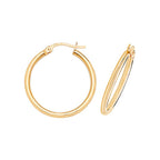 Clustdlysau Aur Melyn 9ct 20mm
