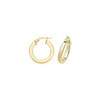 Clustdlysau Aur Melyn 9ct 15mm
