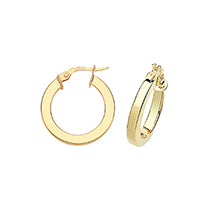 Clustdlysau Aur Melyn 9ct 15mm