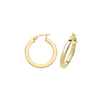 Clustdlysau Aur Melyn 9ct 20mm