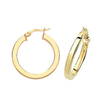 Clustdlysau Aur Melyn 9ct 20mm
