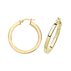 Clustdlysau Aur Melyn 9ct 25mm
