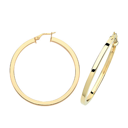 9ct Yellow Gold Earrings 40mm