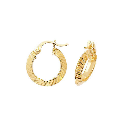 Clustdlysau Aur Melyn 9ct
