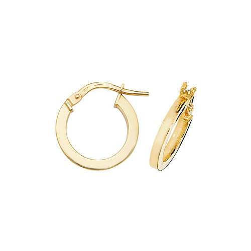 Clustdlysau Aur Melyn 9ct 10mm