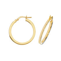 Clustdlysau Aur Melyn 9ct 20mm