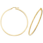 Clustdlysau Aur Melyn 9ct 50mm