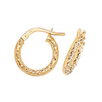 Clustdlysau Aur Melyn 9ct 10mm