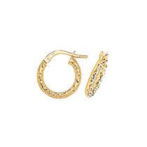Clustdlysau Aur Melyn 9ct 10mm