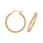 Clustdlysau Aur Melyn 9ct 20mm