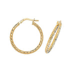 Clustdlysau Aur Melyn 9ct 20mm