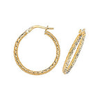 Clustdlysau Aur Melyn 9ct 20mm