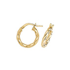 Clustdlysau Aur Melyn 9ct 10mm