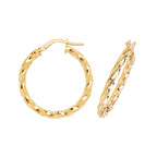 Clustdlysau Aur Melyn 9ct 20mm