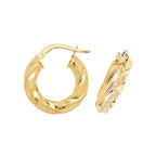 Clustdlysau Aur Melyn 9ct 10mm
