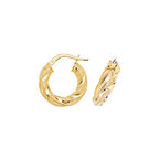 Clustdlysau Aur Melyn 9ct 10mm