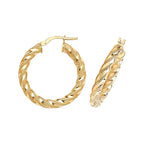 Clustdlysau Aur Melyn 9ct 20mm