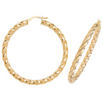 9ct Yellow Gold Earrings 40mm