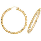 9ct Yellow Gold Earrings 40mm