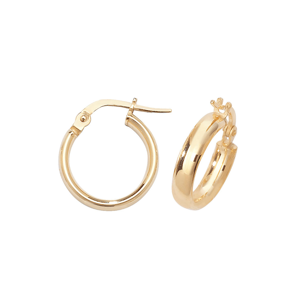 Clustdlysau Aur Melyn 9ct 10mm