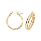 Clustdlysau Aur Melyn 9ct 15mm