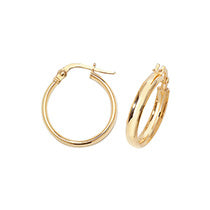 Clustdlysau Aur Melyn 9ct 15mm