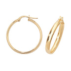 Clustdlysau Aur Melyn 9ct 20mm