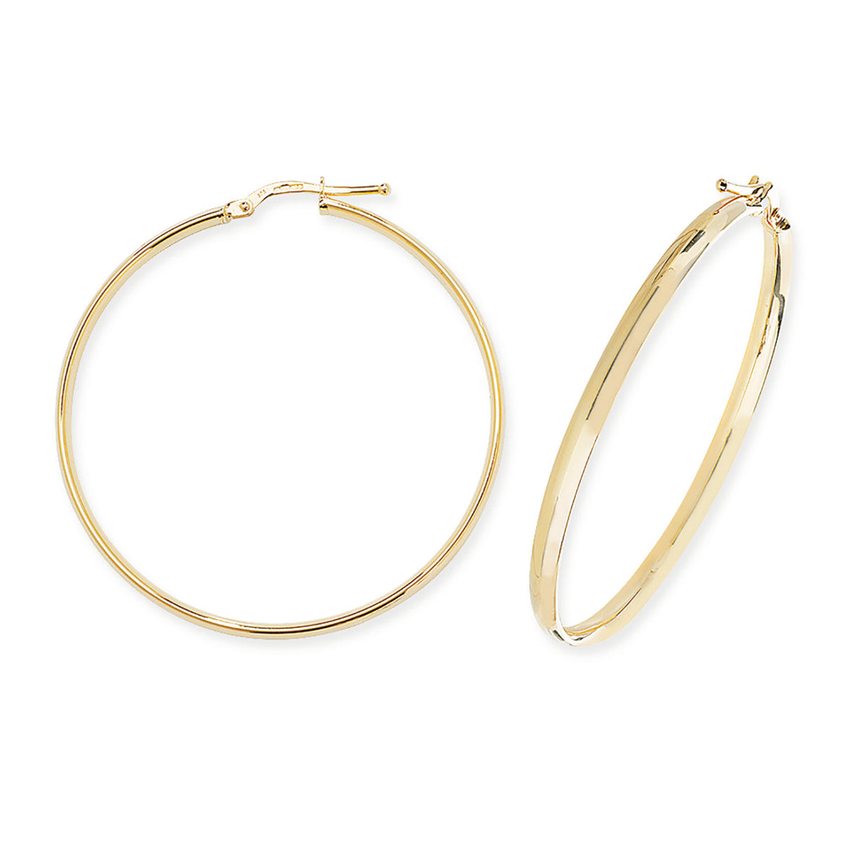 9ct Yellow Gold Earrings 40mm