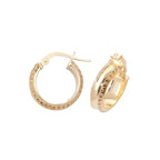 Clustdlysau Aur Melyn 9ct 10mm