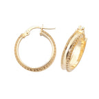 Clustdlysau Aur Melyn 9ct 15mm
