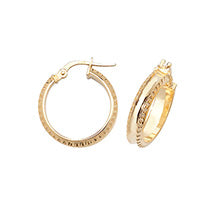 Clustdlysau Aur Melyn 9ct 15mm