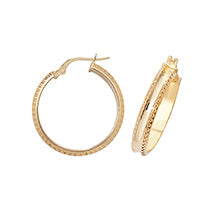 Clustdlysau Aur Melyn 9ct 20mm