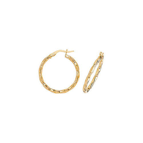 Clustdlysau Aur Melyn 9ct 10mm