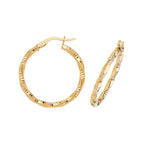 Clustdlysau Aur Melyn 9ct 20mm