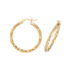 Clustdlysau Aur Melyn 9ct 20mm