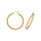 Clustdlysau Aur Melyn 9ct 20mm