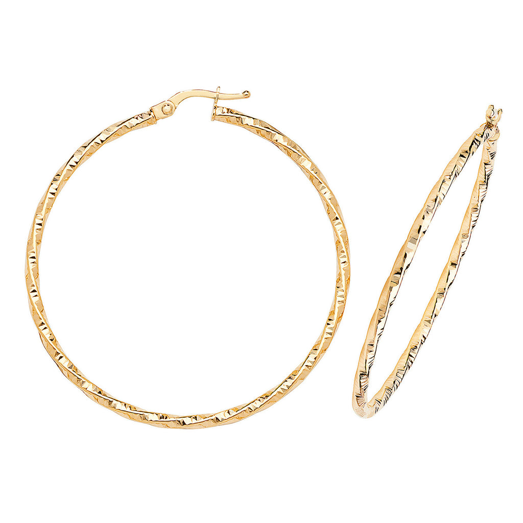 9ct Yellow Gold Earrings 40mm