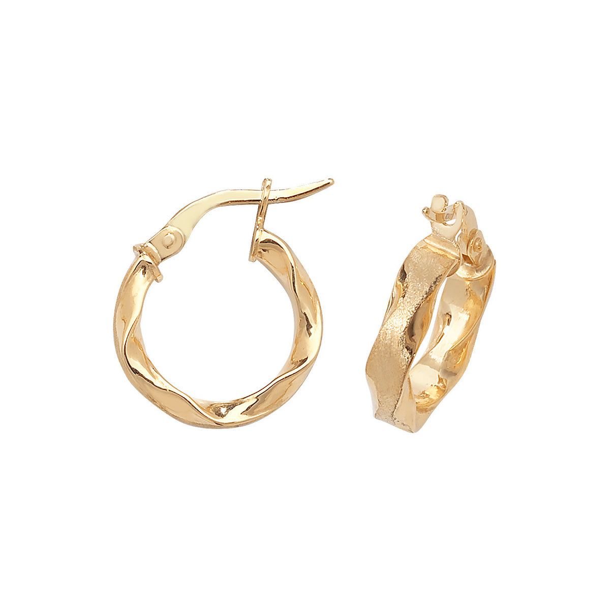 Clustdlysau Aur Melyn 9ct 10mm