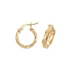 Clustdlysau Aur Melyn 9ct 10mm