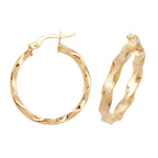 Clustdlysau Aur Melyn 9ct 20mm