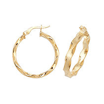 Clustdlysau Aur Melyn 9ct 20mm