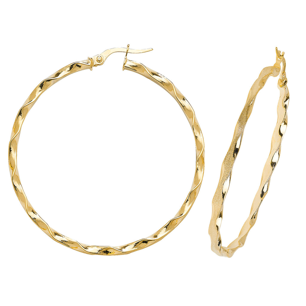 9ct Yellow Gold Earrings 40mm