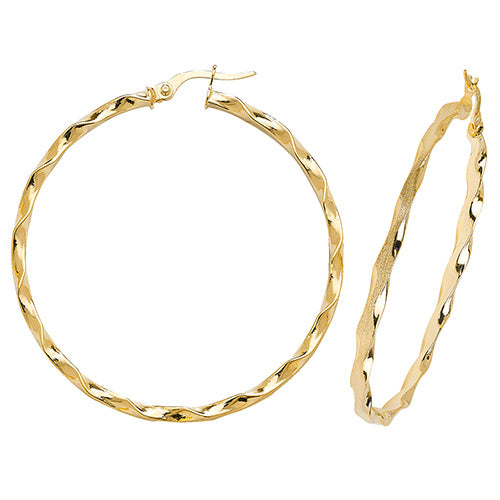 9ct Yellow Gold Earrings 40mm