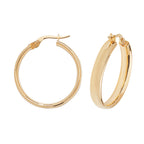 Clustdlysau Aur Melyn 9ct 20mm