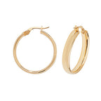 Clustdlysau Aur Melyn 9ct 20mm