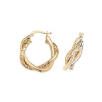Clustdlysau Aur Melyn 9ct 15mm