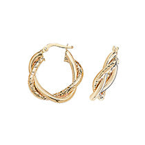 Clustdlysau Aur Melyn 9ct 15mm