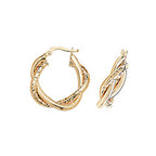 Clustdlysau Aur Melyn 9ct 15mm
